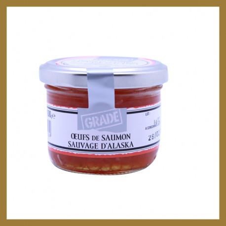 Œufs de Saumon Sauvage d'Alaska : 100 gr